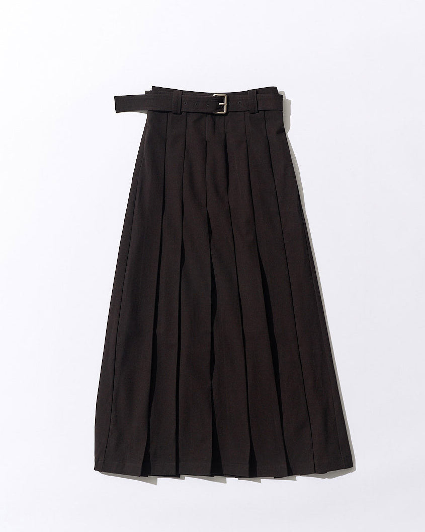 [12/4new] Belted Classic Pleats Skirt  Black 12月下旬入荷分