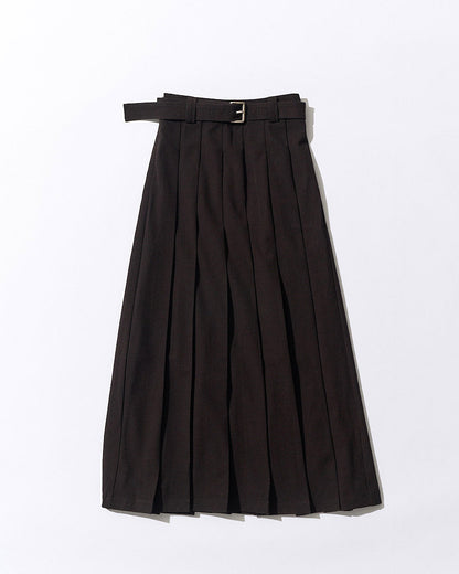 [12/4new] Belted Classic Pleats Skirt  Black 12月下旬入荷分