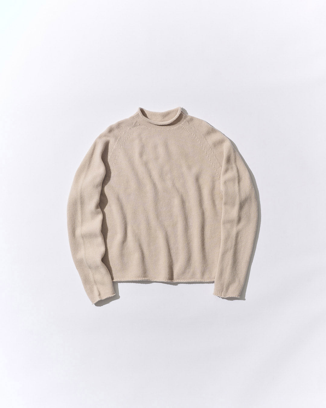 Pure Wool Soft High-Neck Knit Ivory