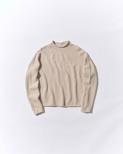 Pure Wool Soft High-Neck Knit Ivory