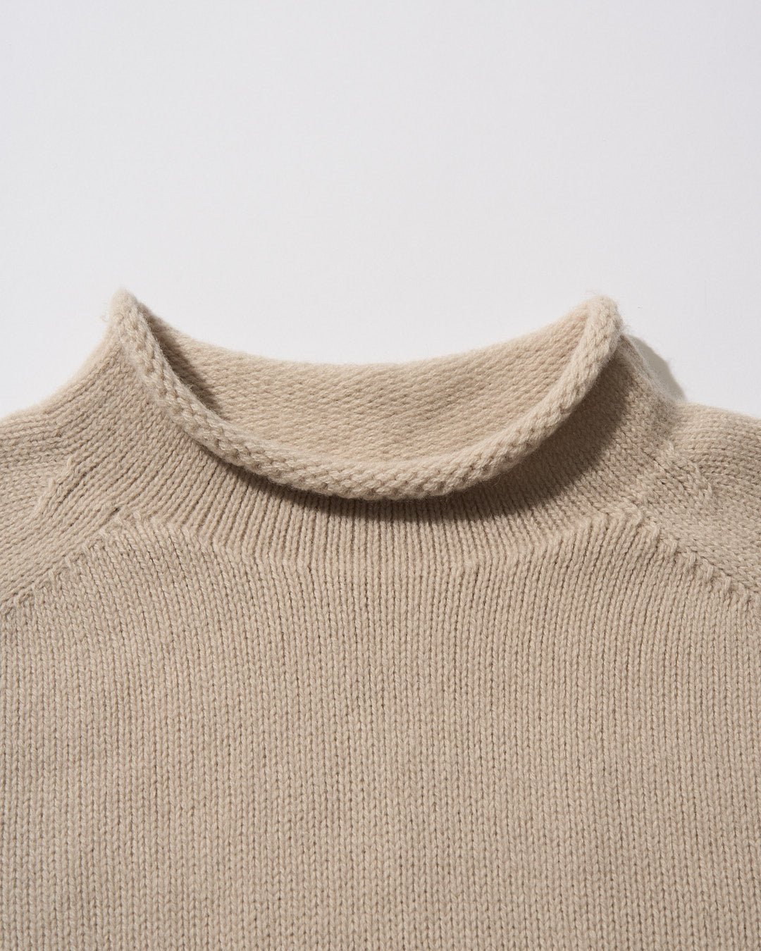Pure Wool Soft High-Neck Knit Ivory