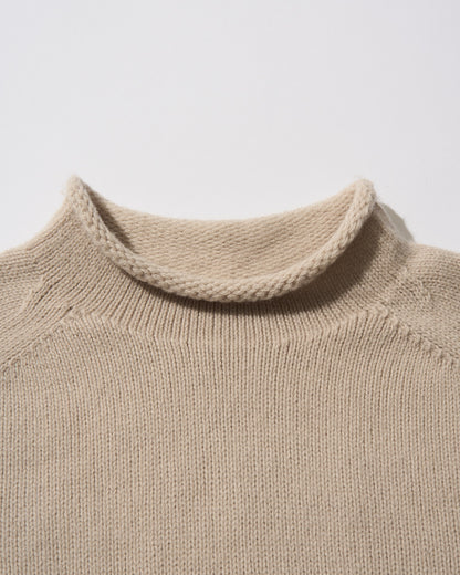Pure Wool Soft High-Neck Knit Ivory
