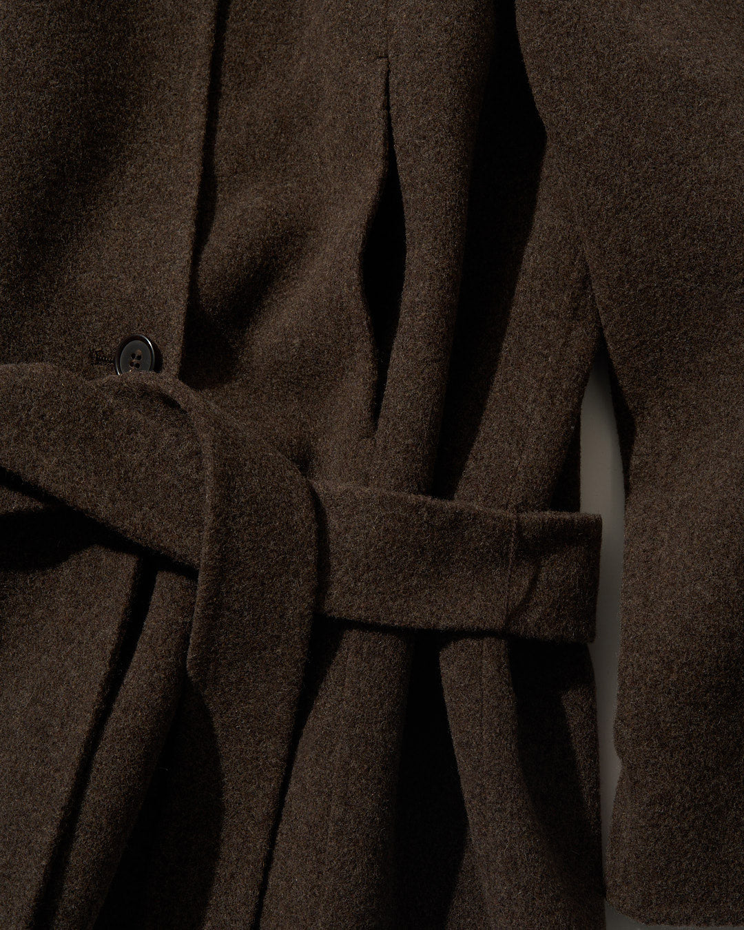 Drape Wool P-Coat brown