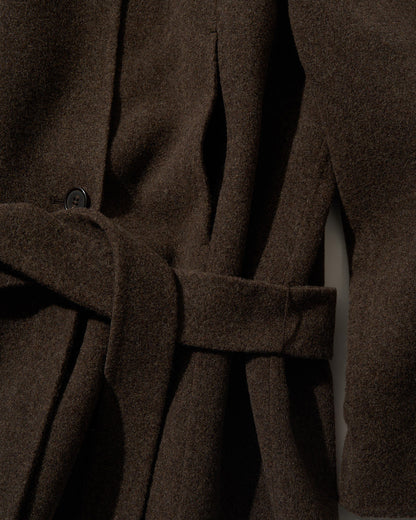 Drape Wool P-Coat brown