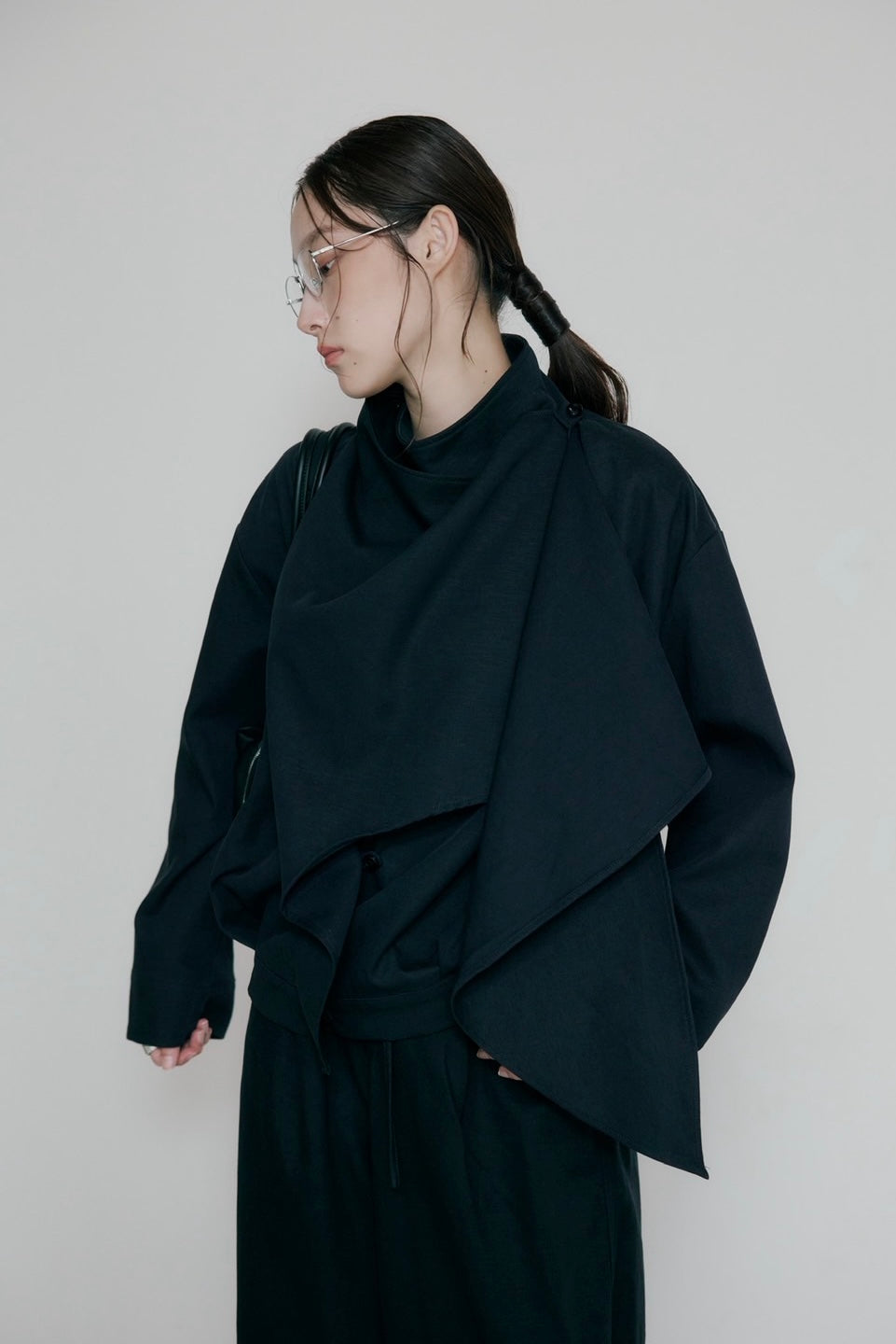 button drape jacket