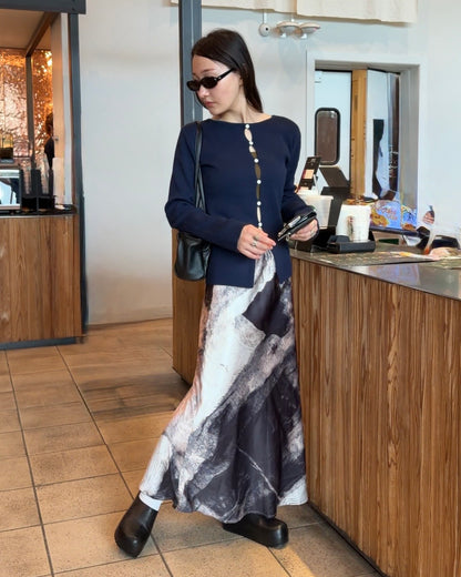 [9/24new] ink wash skirt BK 10月初旬〜中旬入荷