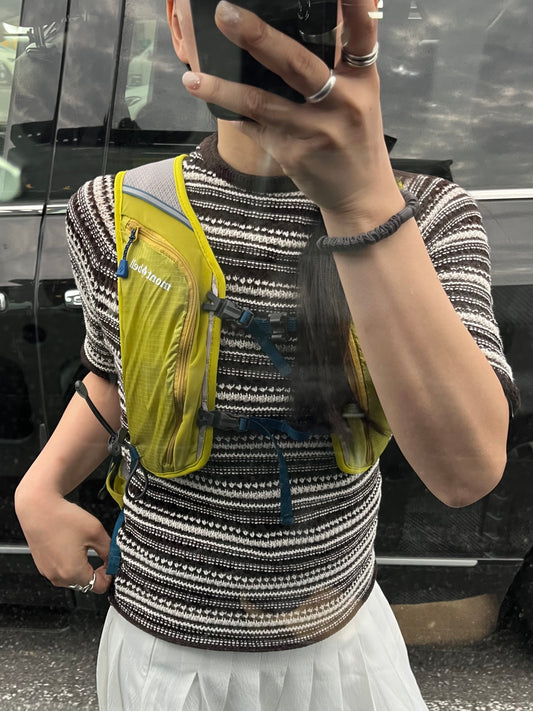 Textured Border Knit Tee
