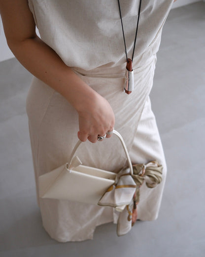 [9/3new]Linen Drape onepiece ivory