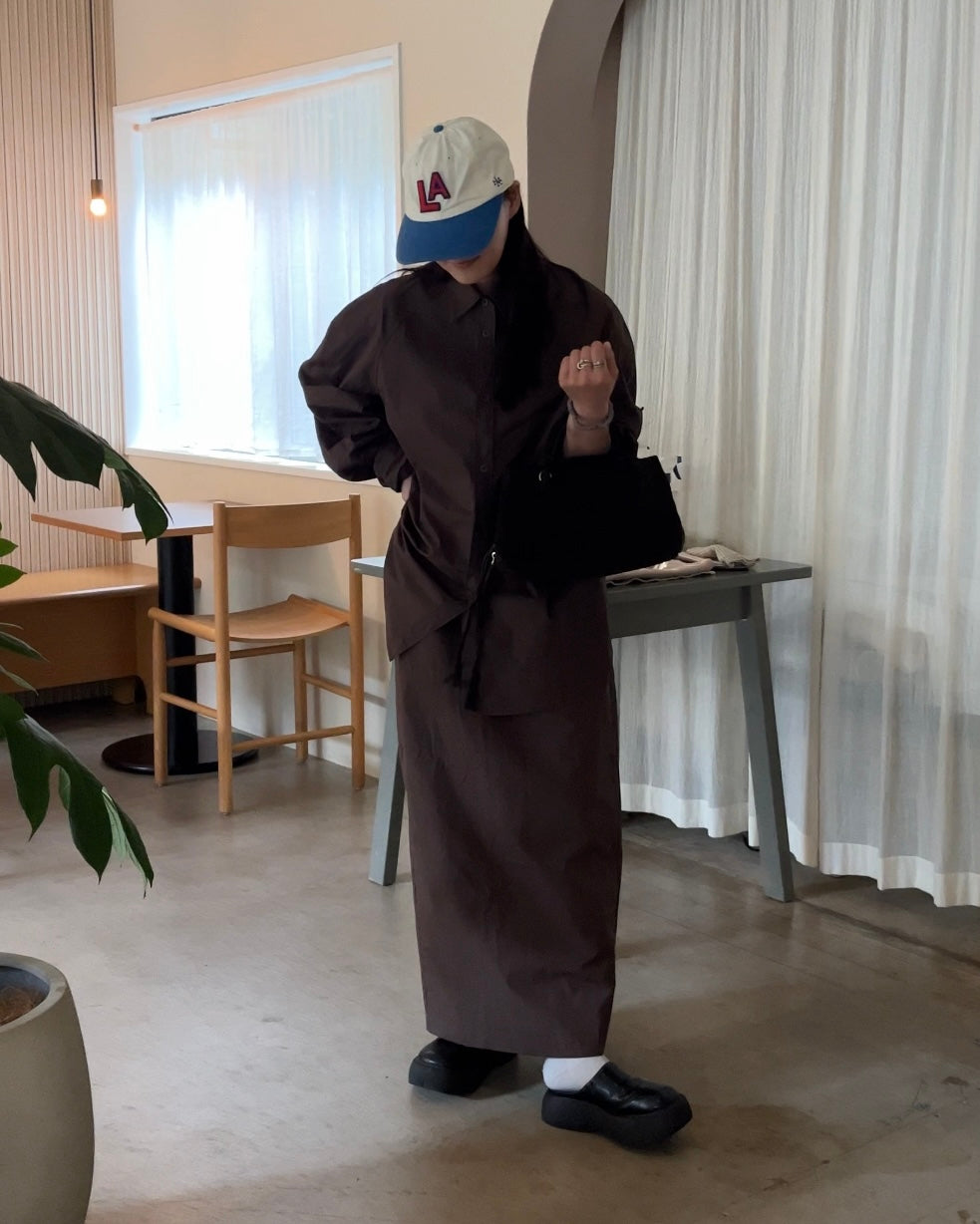 [11/6new] Structured Cotton Skirt