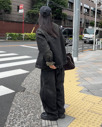 [10/30 new]Washed Denim set  black 11月下旬〜12月上旬入荷分