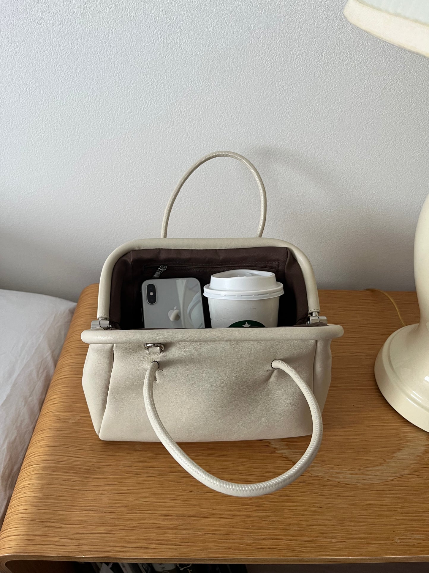 [9/14restock][予約]minimal Leather 2way Bag ivory 9月下旬～10月初旬入荷