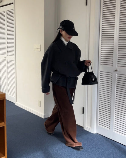 [11/27new] Drape Wool P-Coat gray 12月下旬～1月初旬入荷