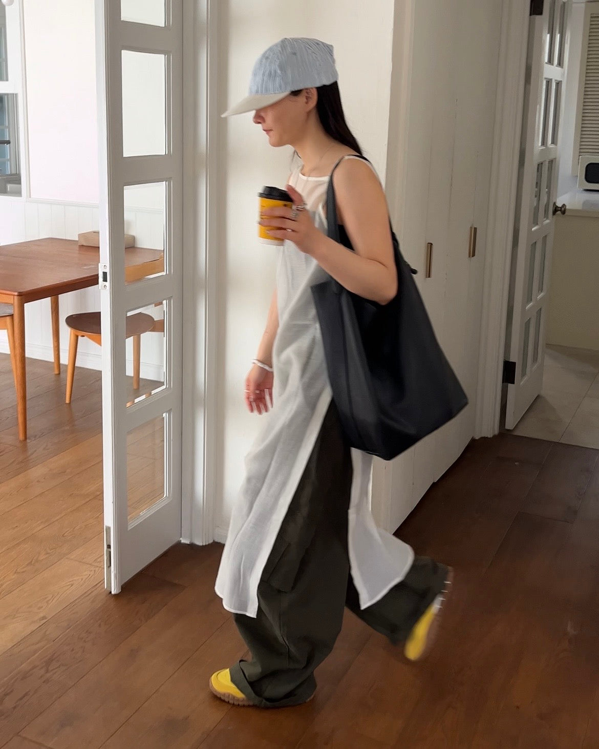 [6/11new]Cotton wide cago pants
