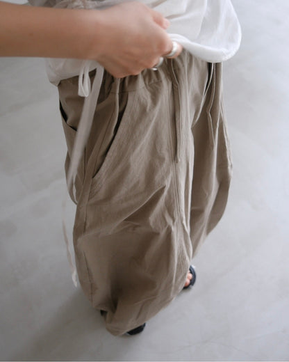 [7/9new]front volume balloon pants khaki