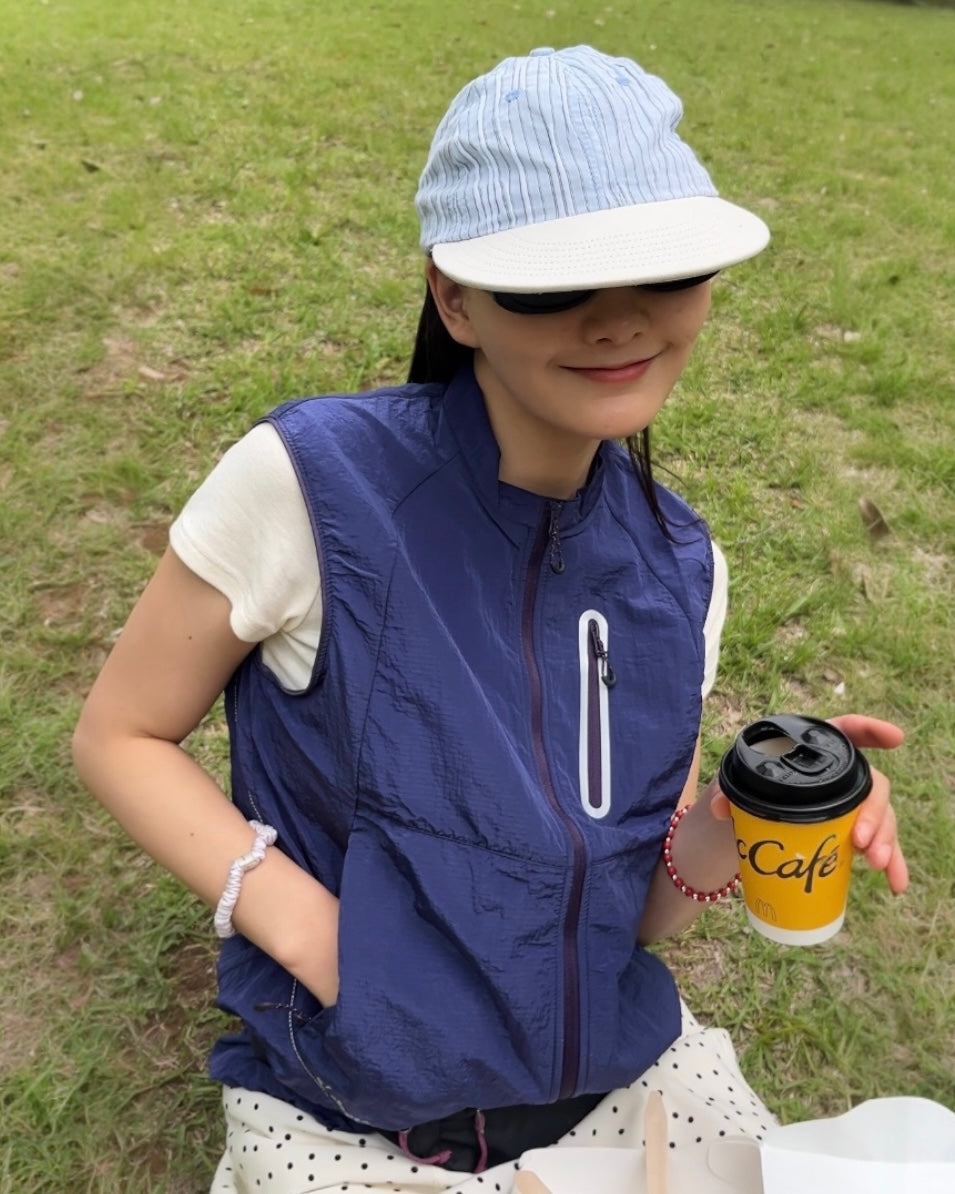 [6/18new]Tech Light Zip Vest navy