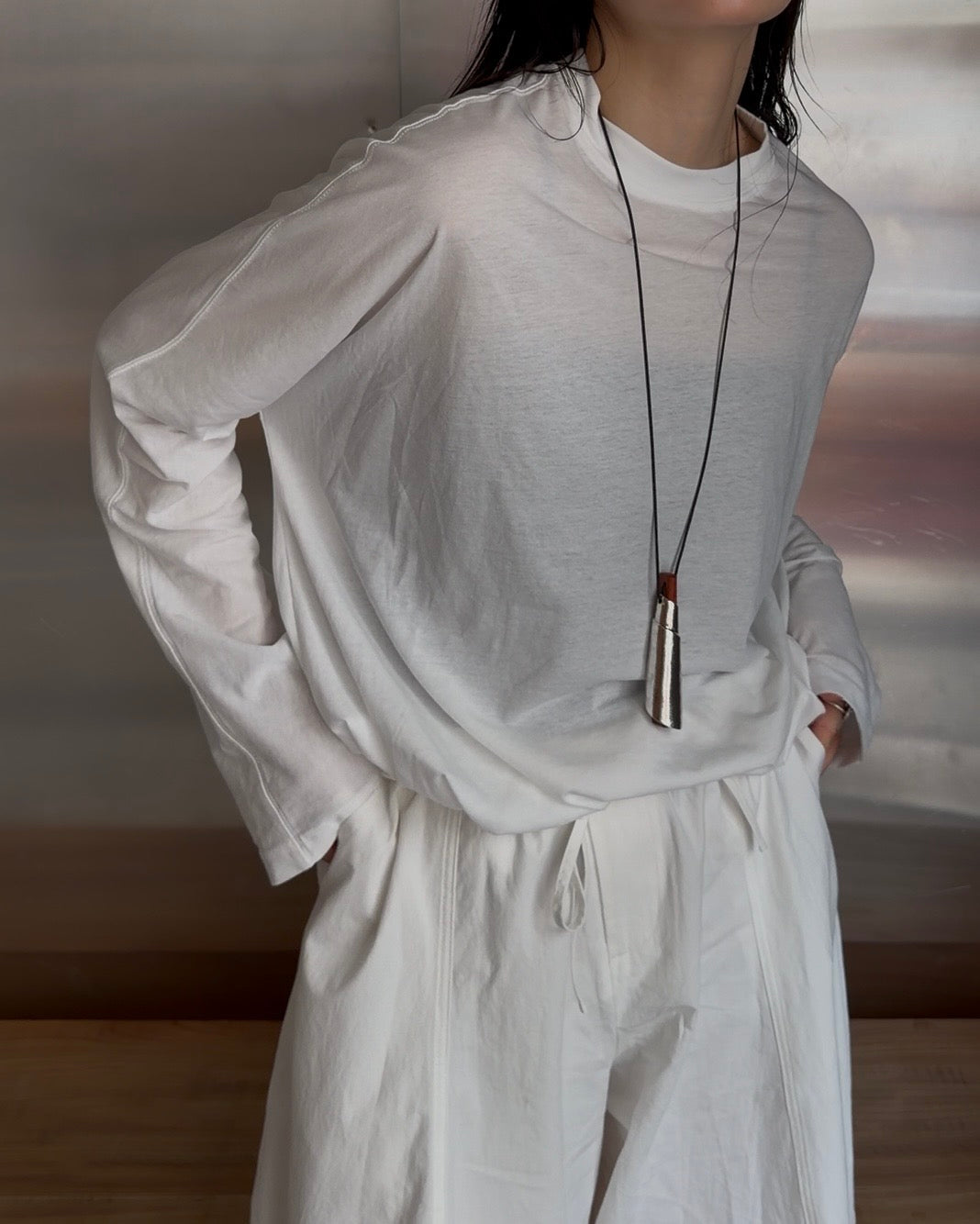 [7/9new]natural sheer long sleeve