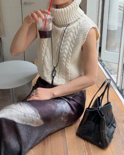 [9/24new] wide rib knit vest 10月中旬〜下旬入荷分