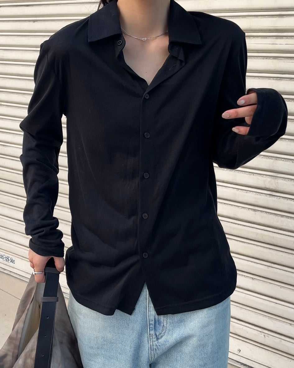 [9/4new]Airy Light Shirt black