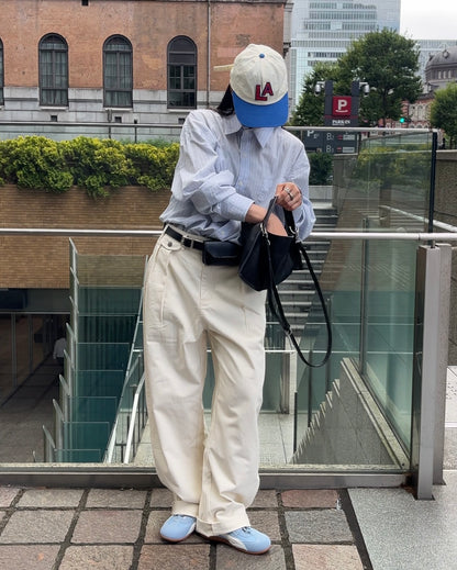 Curve Leather 2way handle bag