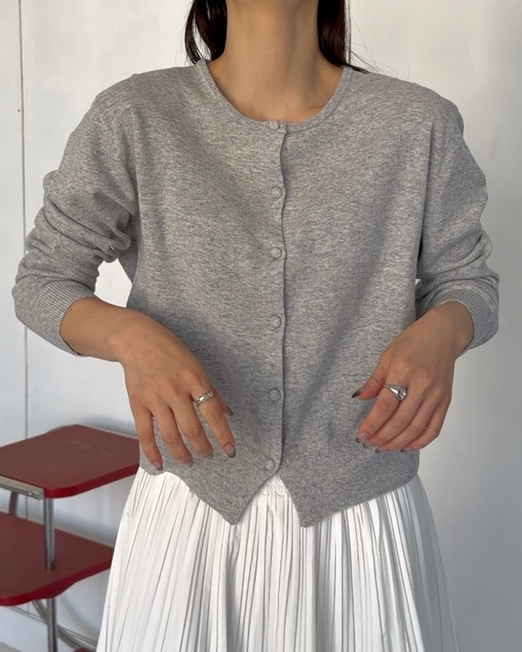 Linen Soft Compact Cardigan GRAY