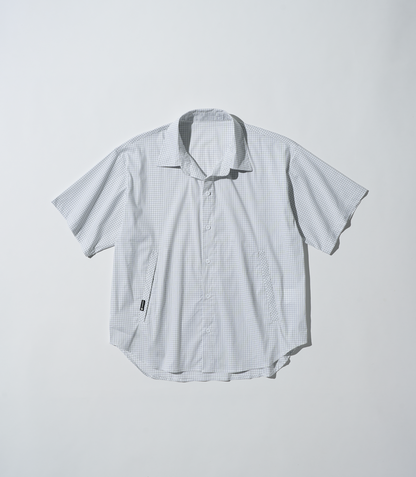 [予約]Gingham Check Short-Sleeve Shirt white 8月中旬～下旬入荷