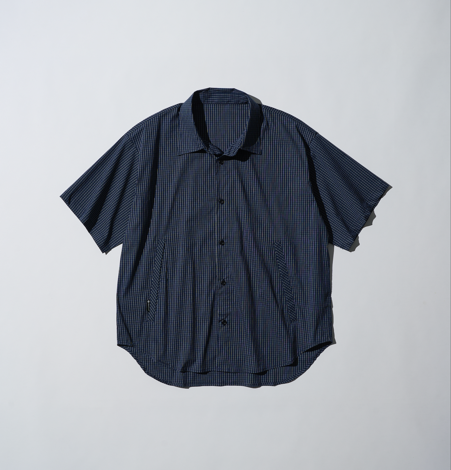 [7/24new]Gingham Check Short-Sleeve Shirt navy