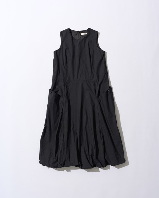 [4/30new]Cotton Nylon Tank Dress black