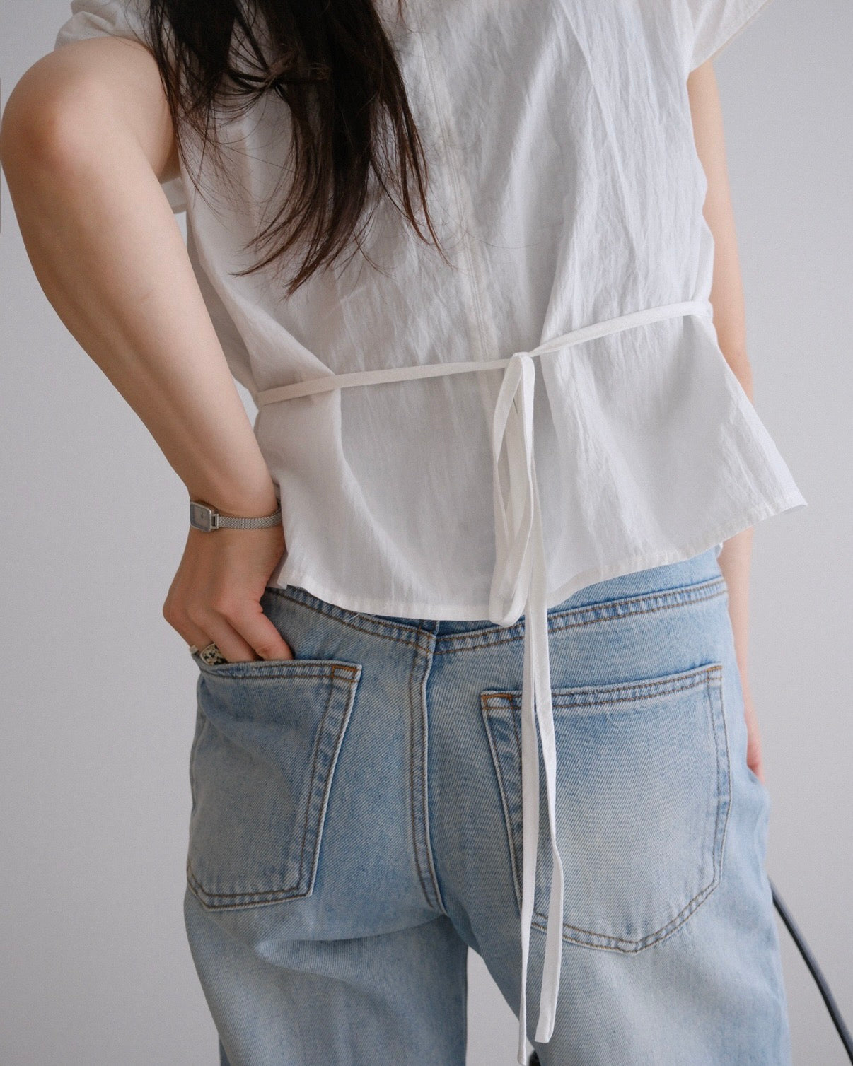 [9/17new]Gather Front Blouse white