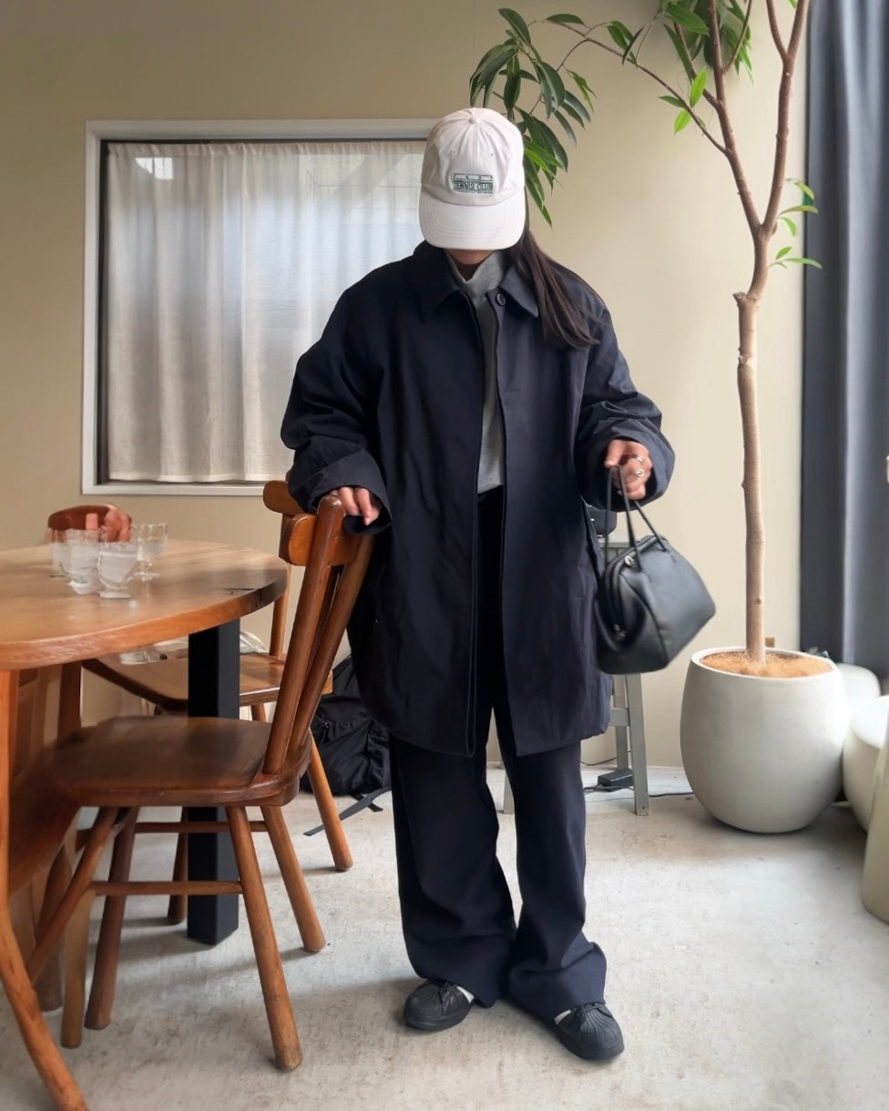 Cotton Nylon Over Collar Jacket navy