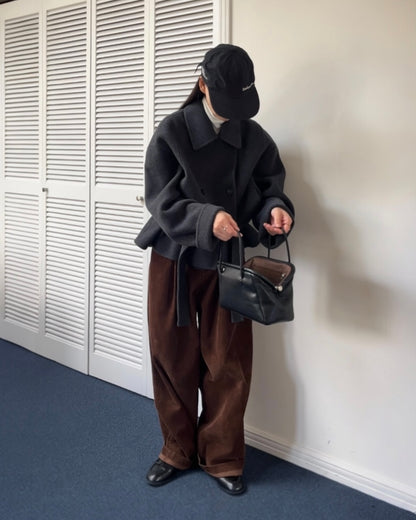 [11/27new] Drape Wool P-Coat gray 12月下旬～1月初旬入荷