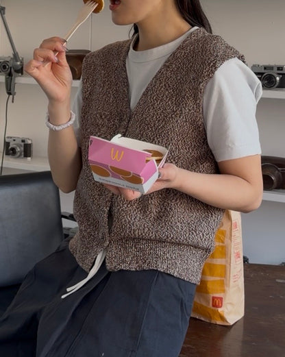 ［3/19new］Cotton Easy Layer Vest brown