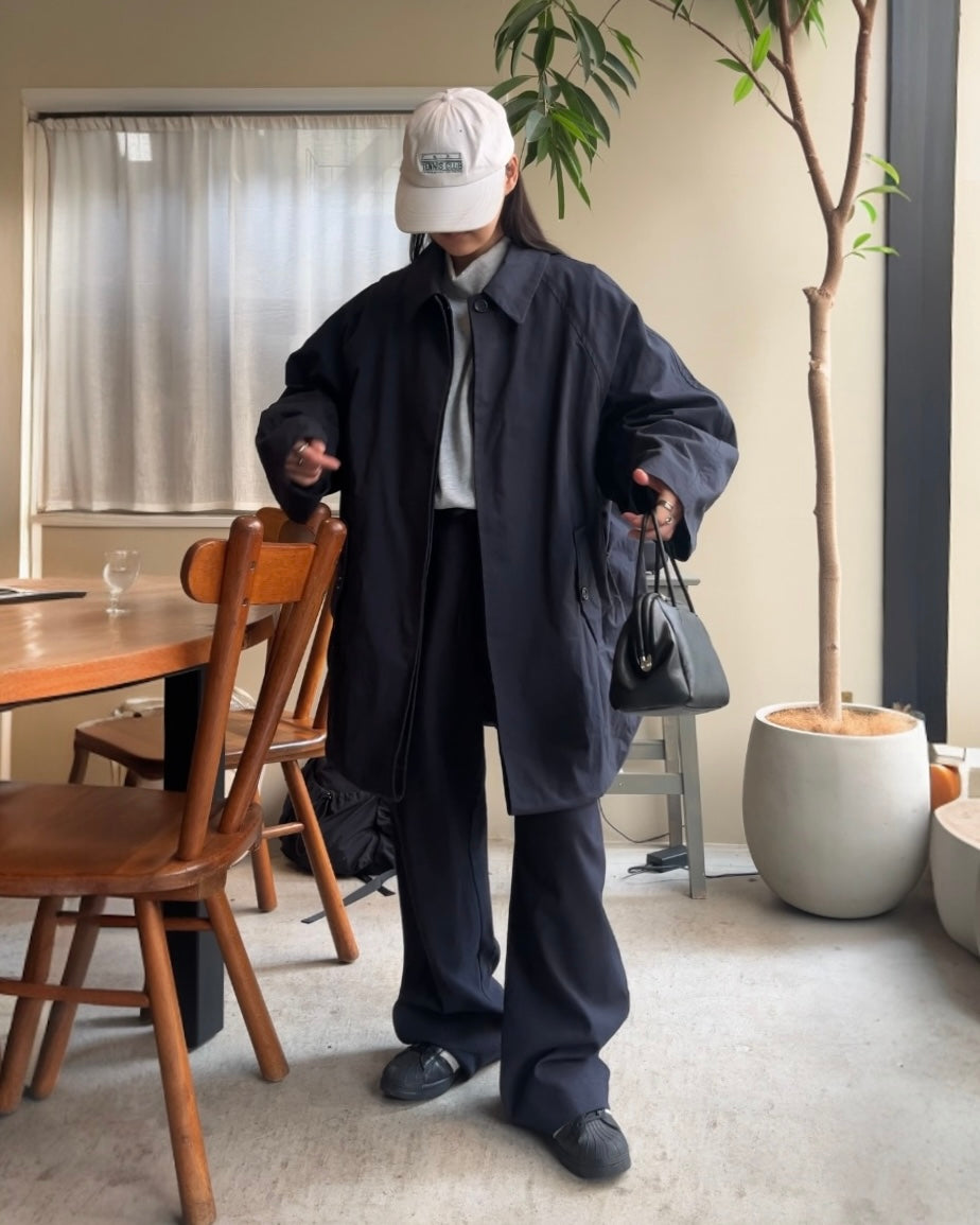 Cotton Nylon Over Collar Jacket navy