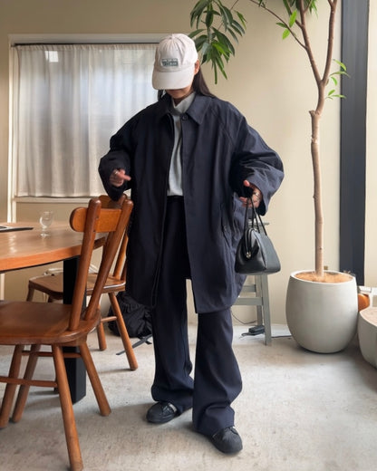 Cotton Nylon Over Collar Jacket navy