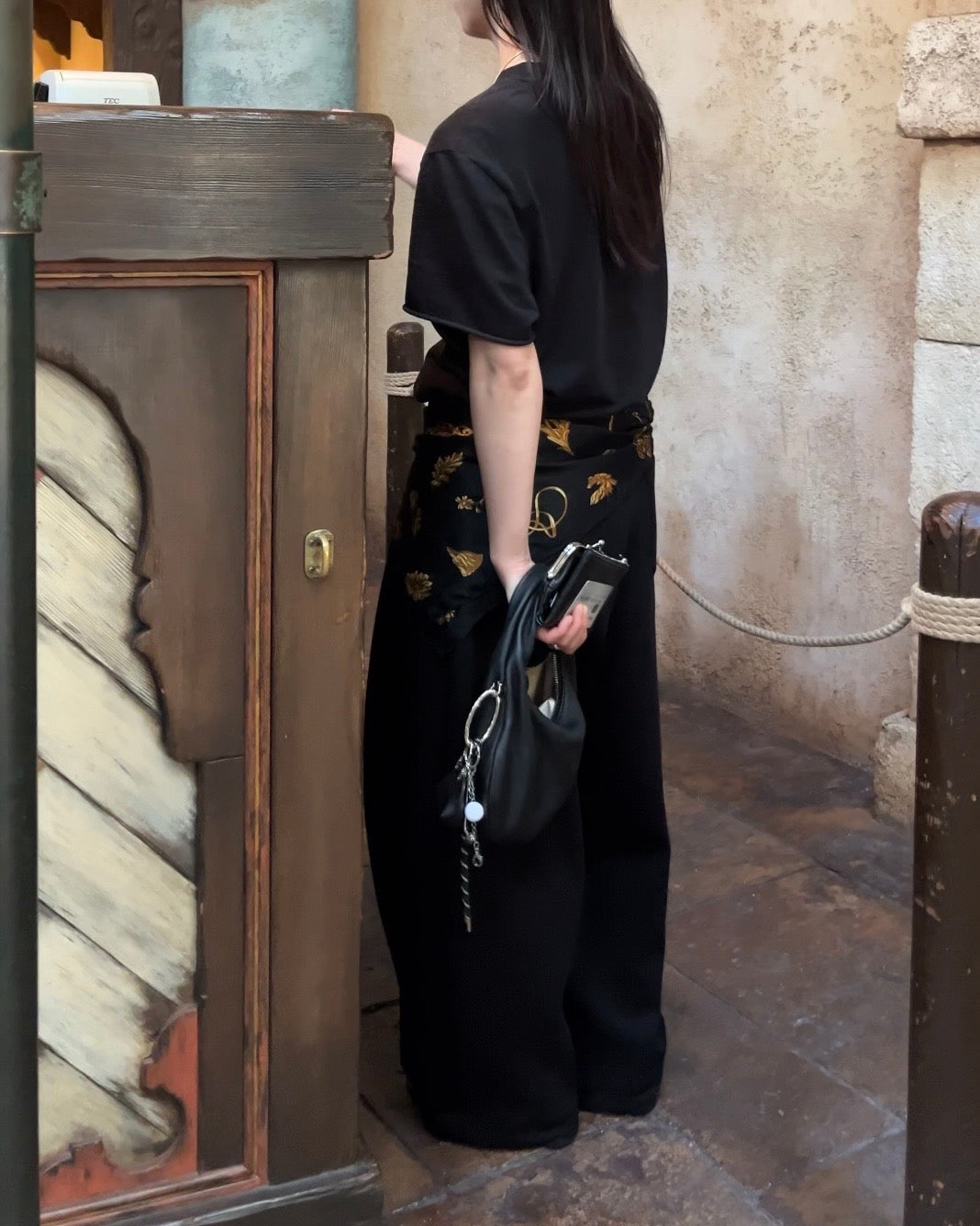 [5/21new]Curved Wide Sweat Pants black 6月上旬〜中旬入荷