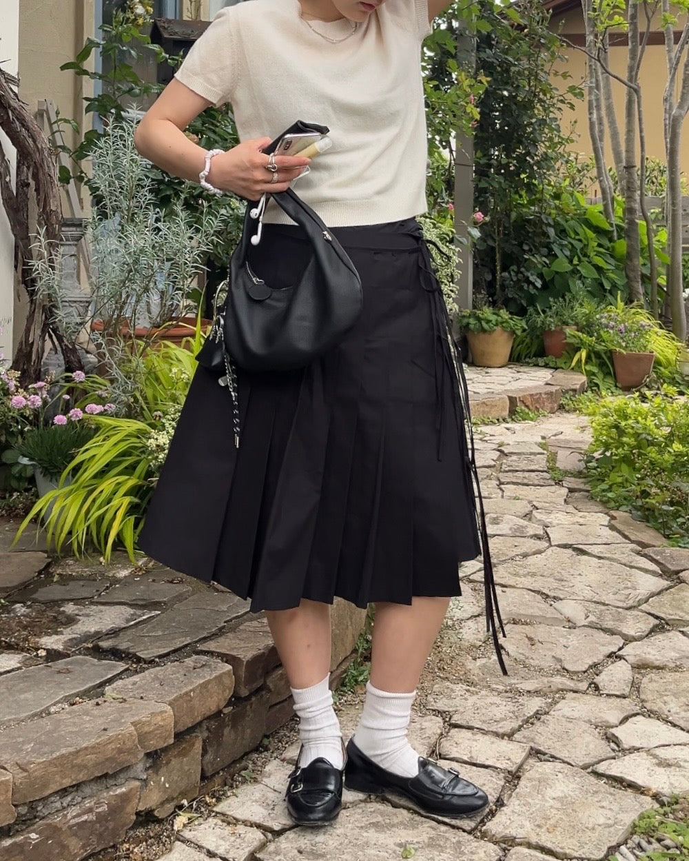 [6/11new]Cotton Pleated Wrap Skirt