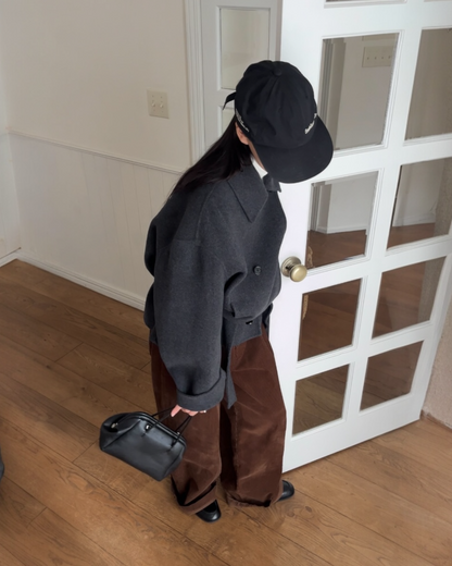 [11/27new] Drape Wool P-Coat gray 12月下旬～1月初旬入荷