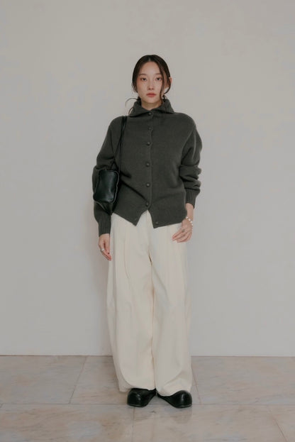 [10/8new]volume neck knit cardigan BR 11月上旬～中旬入荷分