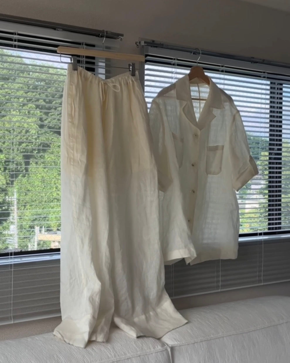 [6/25new]Linen Open Collar setup