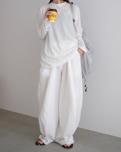 [7/9new]front volume balloon pants  white