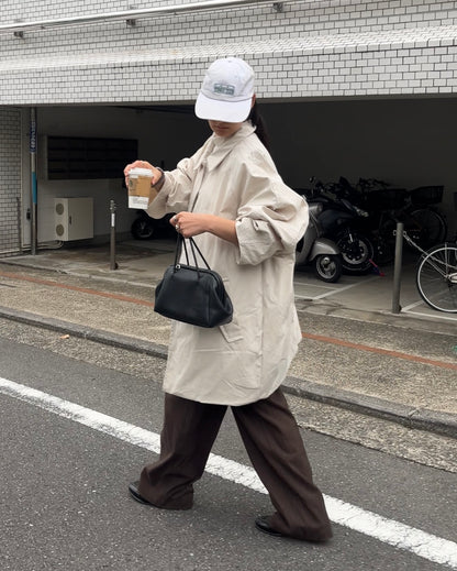 Cotton Nylon Over Collar Jacket ivory