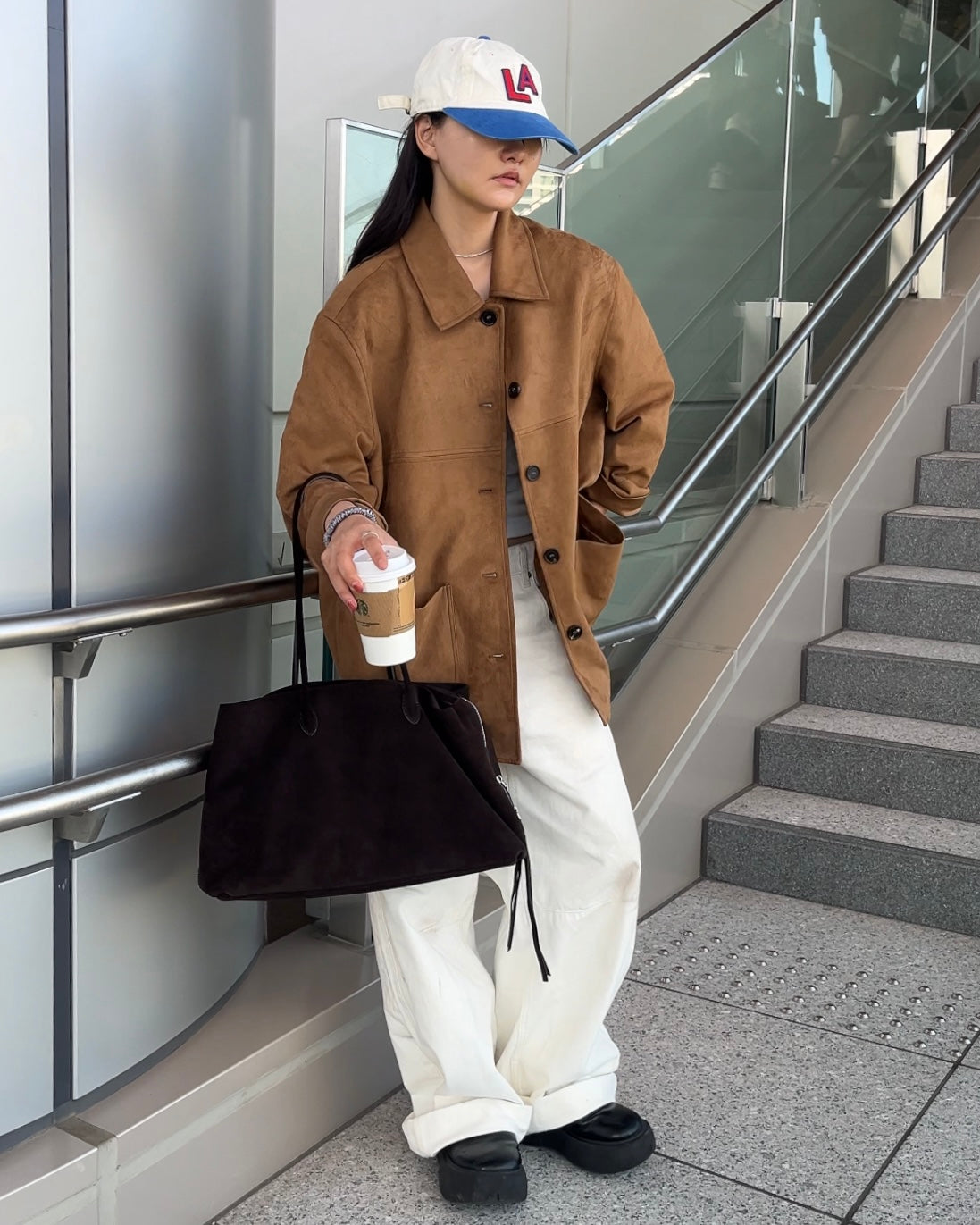 ［12/7restock］Suede Boston square bag L