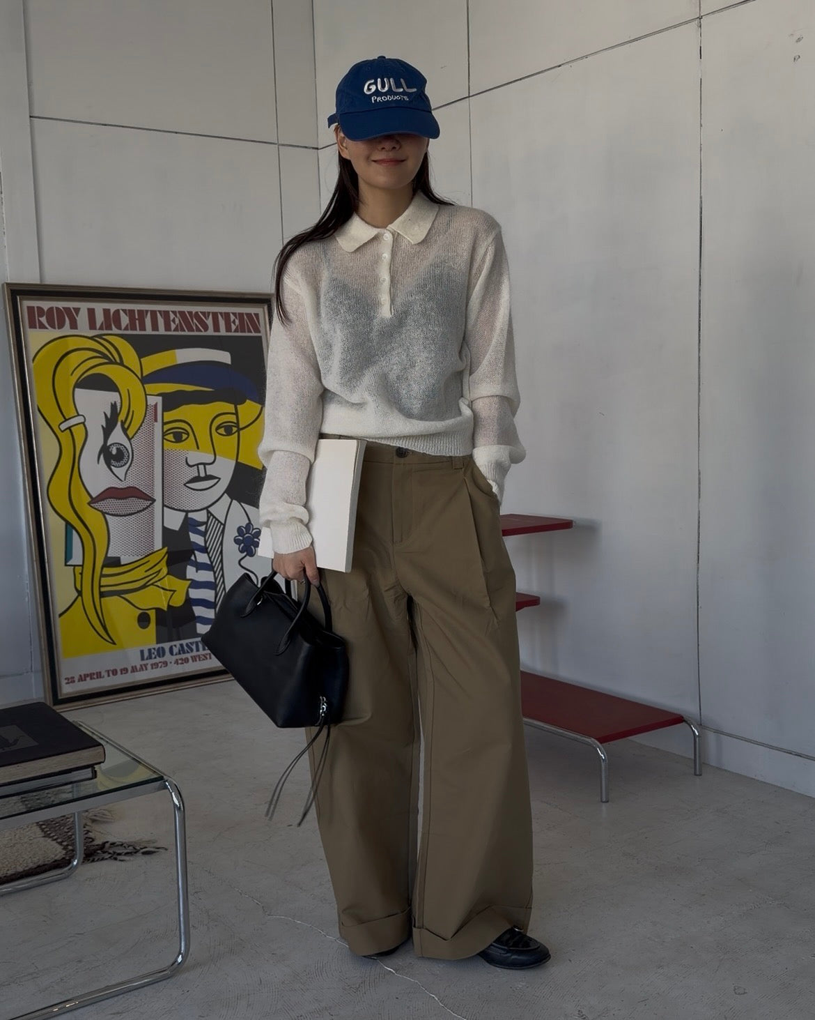 Cotton Tuck Wide Pants