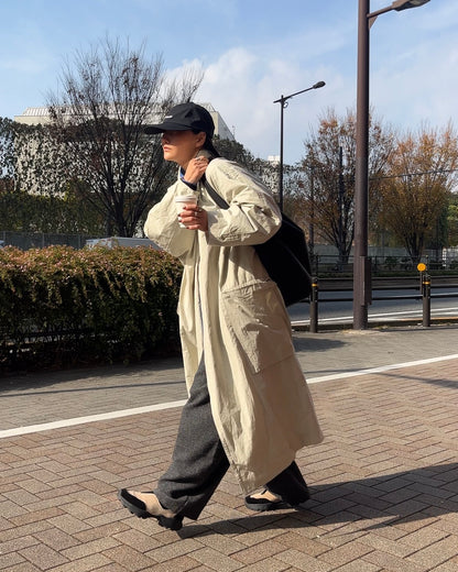 [12/4new]Cotton Canvas Coat ivory