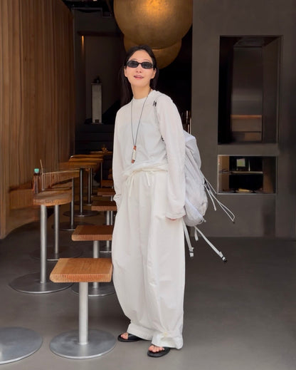 [7/9new]front volume balloon pants  white