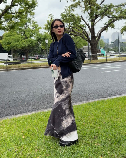 [9/24new] ink wash skirt BK 10月初旬〜中旬入荷