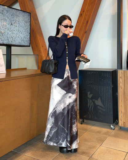[9/24new] ink wash skirt BK 10月初旬〜中旬入荷