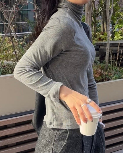 Layer Soft Turtleneck Gray