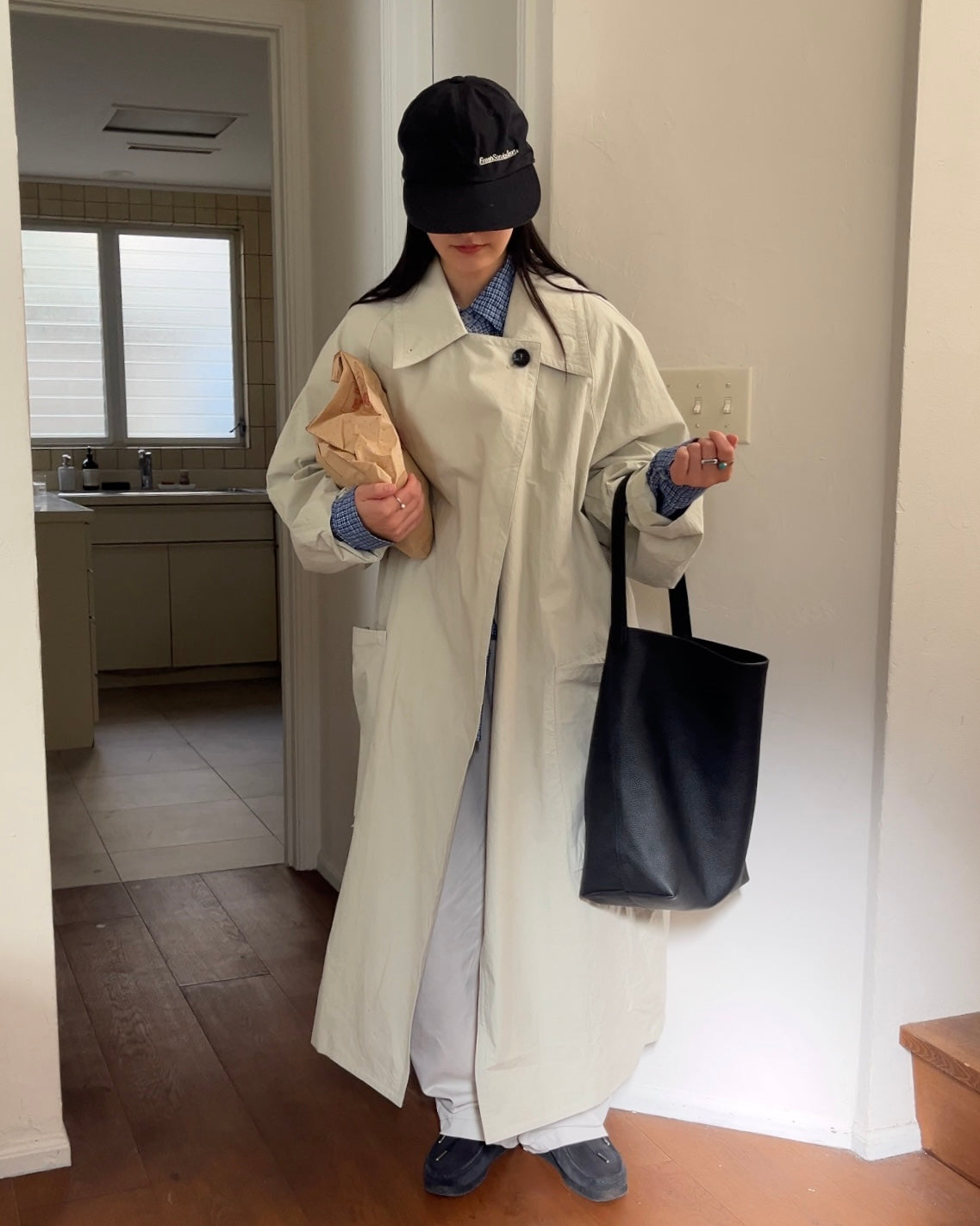 [12/4new]Cotton Canvas Coat ivory