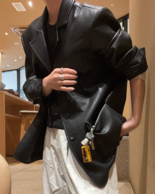 [2/12new] Urban Leather-Like Jacket