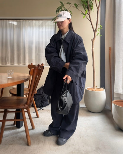 Cotton Nylon Over Collar Jacket navy